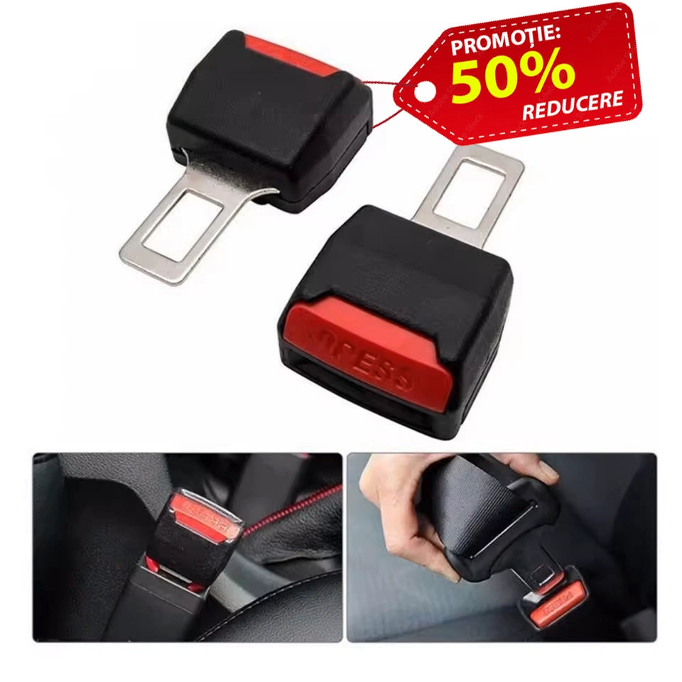 Set 2 Extensii SafeFix™ – extensie centura auto negru și roșu